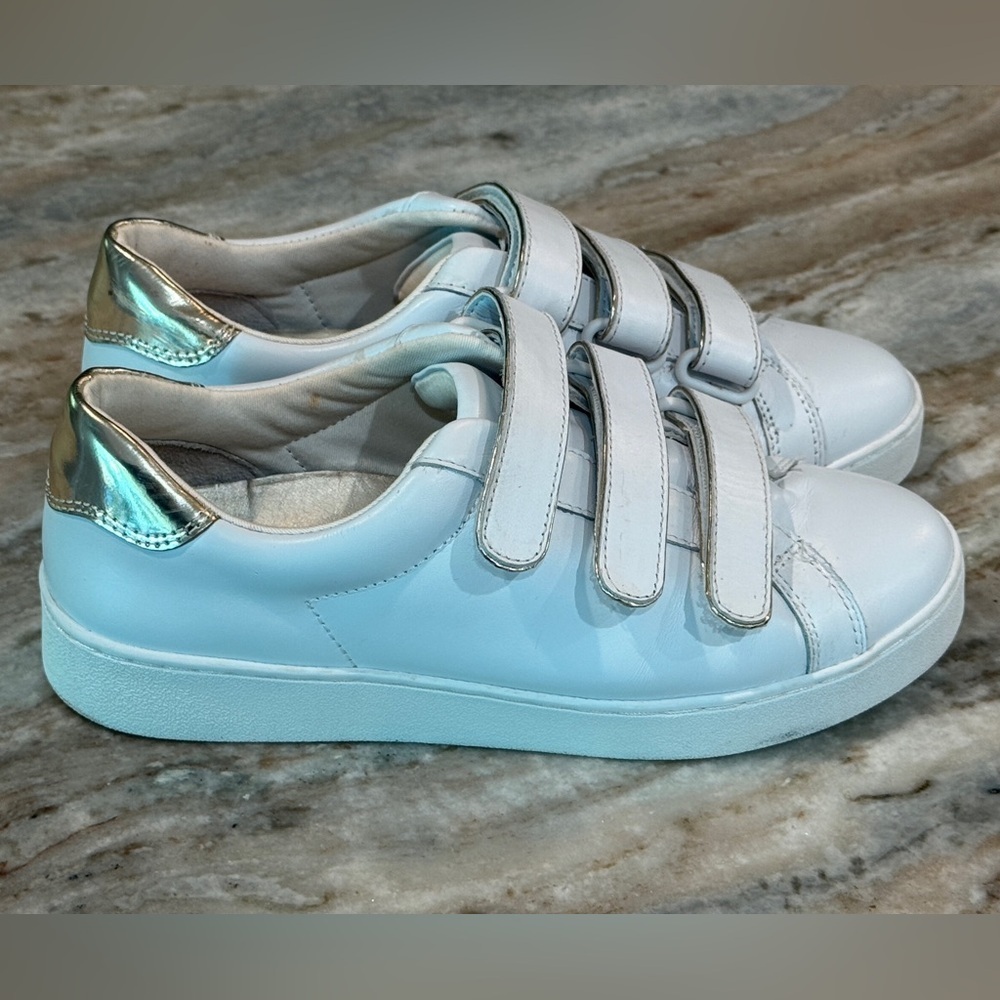 Women’s VIONIC Bobbi white leather Velcro triple strap sneakers- Size 7 - Picture 3 of 8